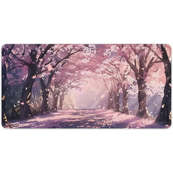 Verolix Large Mouse Pad 24 x 12 Inch, Pink Blossom Forest Desk Mat, Waterproof Jiajibu Surface with Non-Slip Rubber Base, Extended Keyboard Mouse Pad for Office Home Gaming Desk