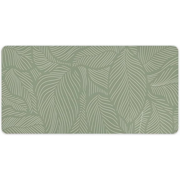 Verolix Large Mouse Pad 24 x 12 Inch, Sage Green Leaf Desk Mat, Waterproof Jiajibu Surface with Non-Slip Rubber Base, Extended Keyboard Mouse Pad for Office Home Gaming Desk