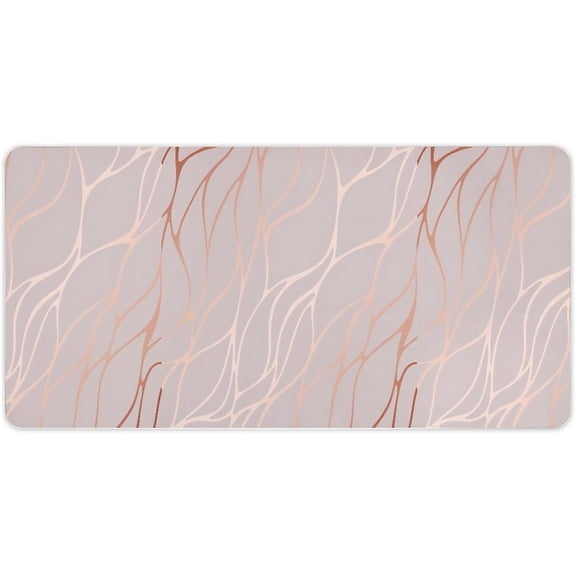 Verolix Pink Marble Mouse Pad 24 x 12 Inch Extended Desk Mat, Large Desk Mouse Pad, Smooth Jiajibu Surface, Non-Slip Rubber Base, Waterproof Computer Desk Pad for Office Home