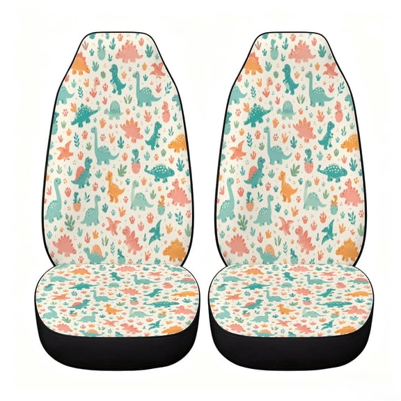 Verolix Soft Pastel Daisy Floral Car Seat Covers, Front Seats Only Set of 2, Universal High Back Mesh Fabric Seat Covers for Cars, SUVs, Sedans and Vans