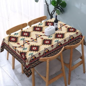 Verolix Southwestern Geometric Tablecloth 60 x 84 Inch Rectangle, Tribal Boho Pattern Table Cover, Polyester Fabric Tablecloth for Dining Kitchen Indoor Outdoor Decor