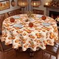 thumbnail image 1 of Verolix Thanksgiving Round Tablecloth 60 Inch, Pumpkin Autumn Polyester Table Cover for Dining Table Decor, 1 of 6