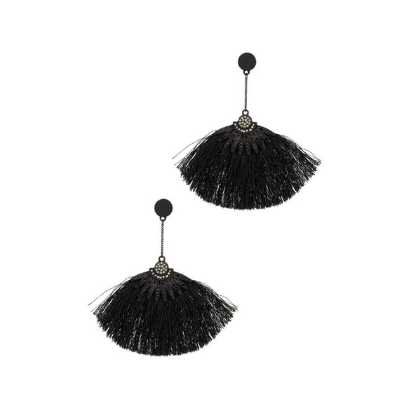 Veroma Boho Tassel Fan Drop Earrings with Post Back, Dangle Earrings