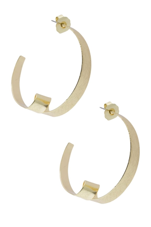 Gold Looped Hoop Earrings with Post Back