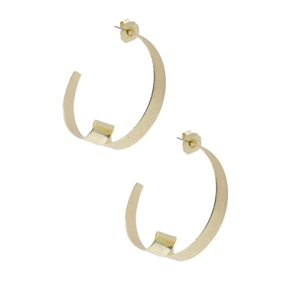 Veroma Gold Looped Hoop Earrings with Post Back