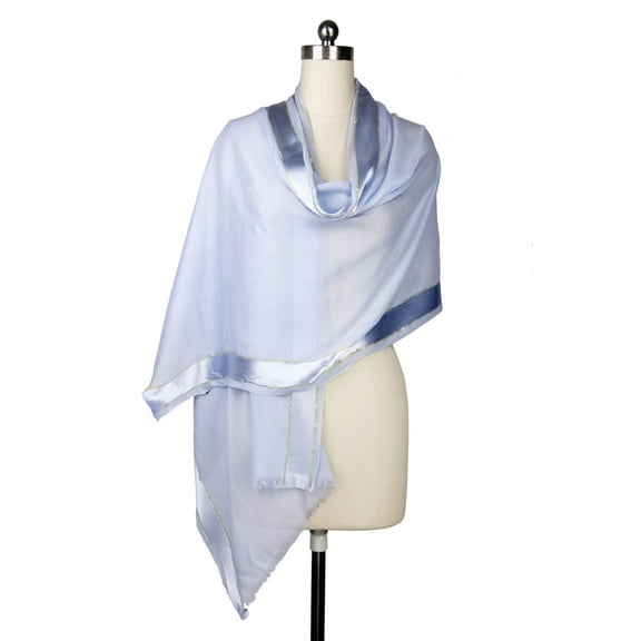 Veroma Semi Sheer Satin Scarf with Shiny Trim