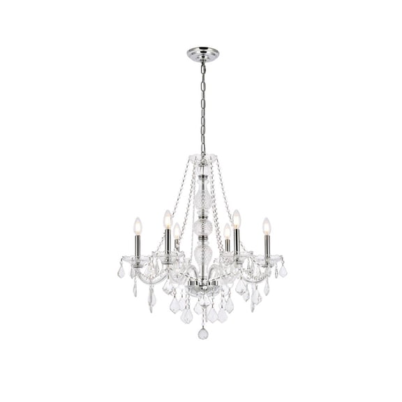 Verona 6 light Chrome Chandelier Clear Royal Cut Crystal