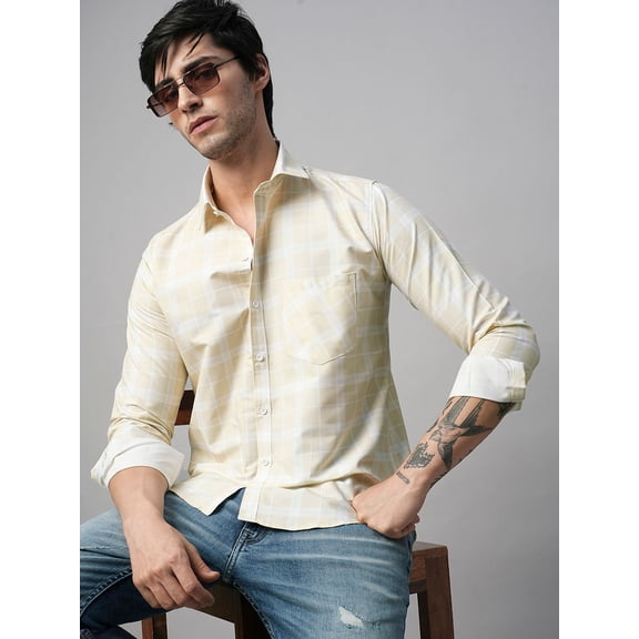 TryBuy Verona Checked Men's Shirt, Full Sleeves Regular Fit Casual Shirts, Sizes XXL