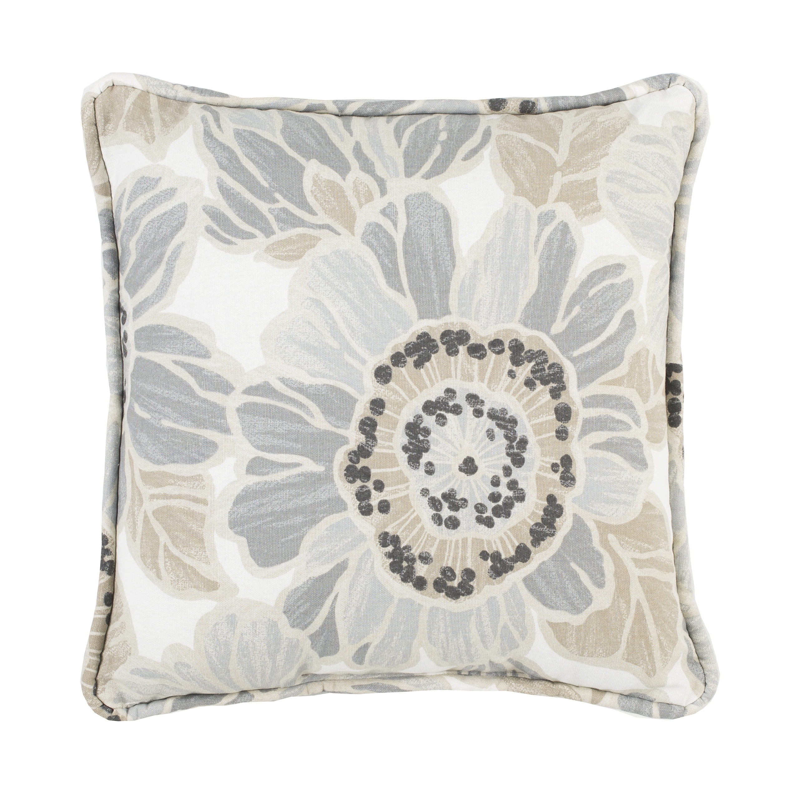 Verona II Floral Print 17" Square Cotton Pillow