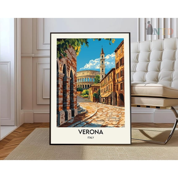 Verona Italy City Poster, Unframed Paper Poster 8x10in