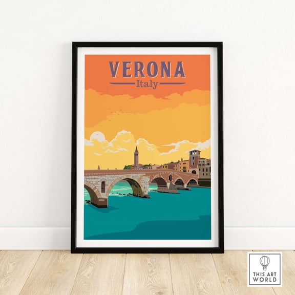 Verona Italy Print Verona Wall Art Travel Poster Home Decor Framed amp Unframed Gift Idea