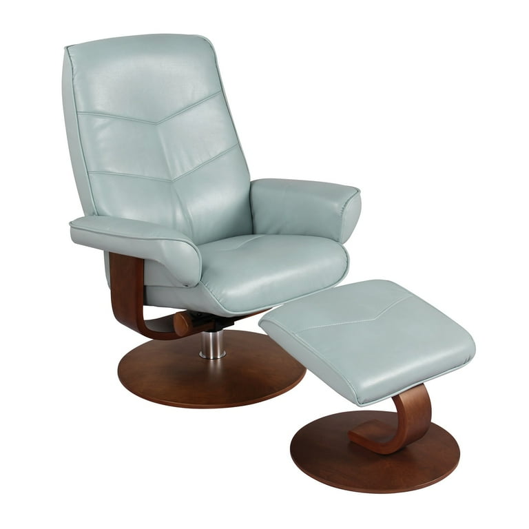Verona Swivel recliner chair Ottoman in Pastel Blue