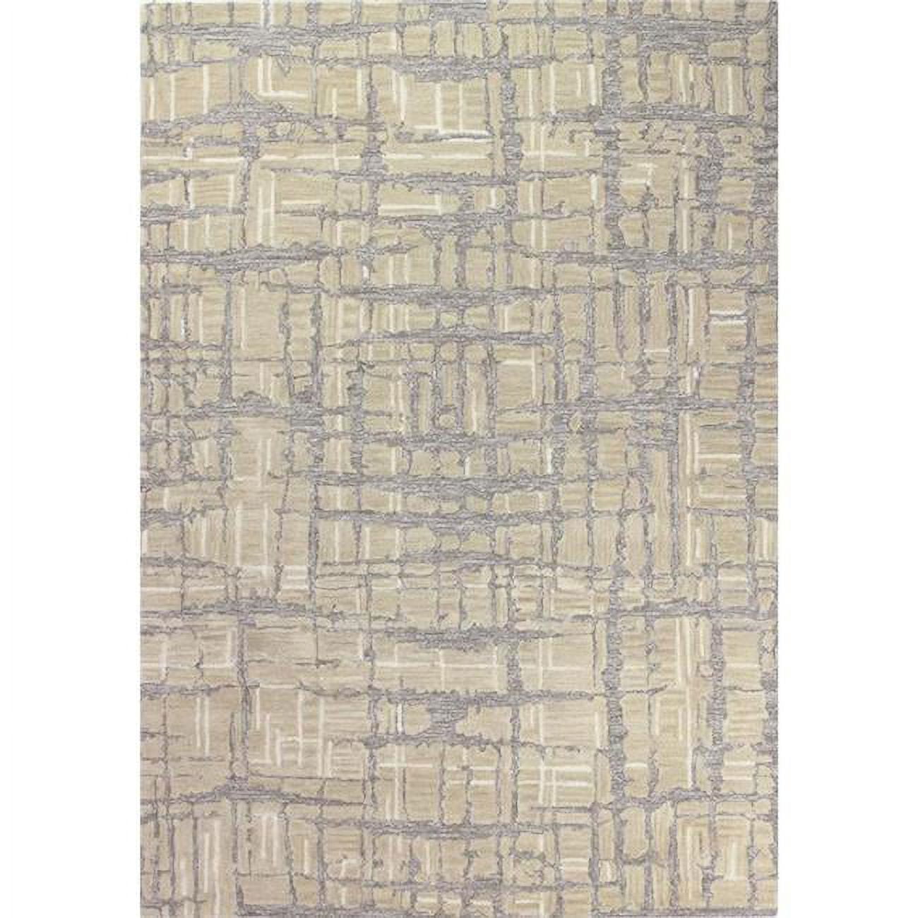 Taupe Hand Tufted Wool Area Rug 2'6" x 8'