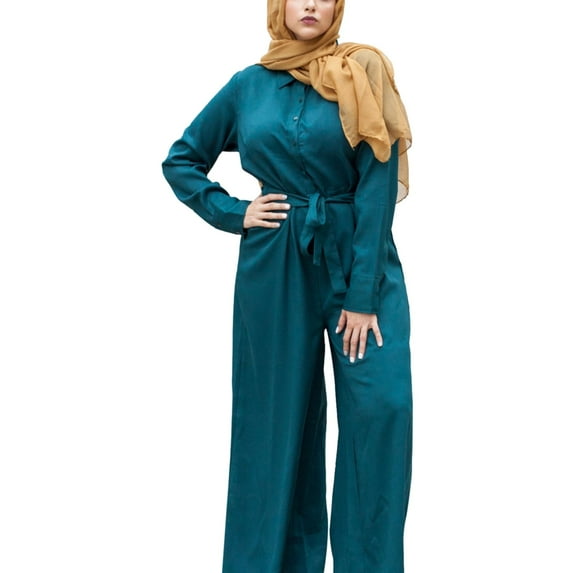 Verona Womens Wide Leg Jumpsuit, Green, XXX-Large