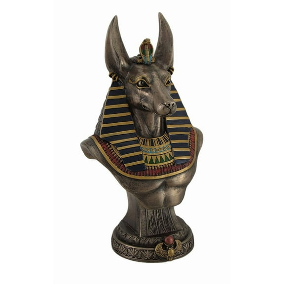 Veronese Ancient Egyptian Jackal God Anubis Bronze Finished Bust Statue