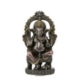 thumbnail image 1 of Veronese Design 10 1/4 Inch Tall Lord Ganesha Sitting On Throne with Temple Arch Hindu Elephant God Fortune Cold Cast Bronzed Resin Statue Religious Home Decor Spiritual Collectibles, 1 of 8