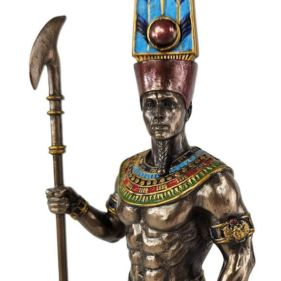 Veronese Design 10 5/8 Inch Tall Amun Ancient Egyptian King of Gods Resin Statue Bronze Finish