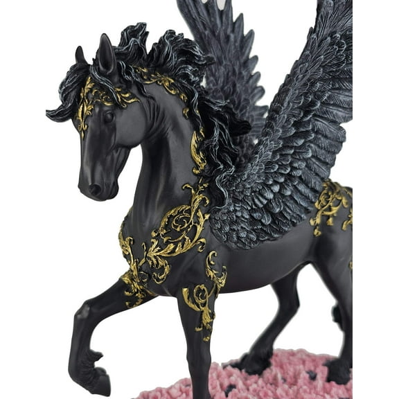 Veronese Design 10 5/8 Inch Winged Divine Black Pegasus Greek Mythology Creature Figurine Hand Painted Resin Horse Sculpture Home Decor