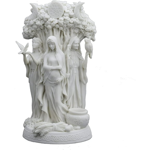 Veronese Design 10.5" Tall Danu Irish Triple Goddess of The Tuatha De Danann Resin Statue White Finish Statue