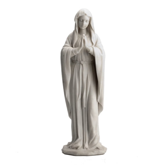 Veronese Design 11 3/4 Inch Virgin Mary The Blessed Mother Resin Statue Marble White Finish
