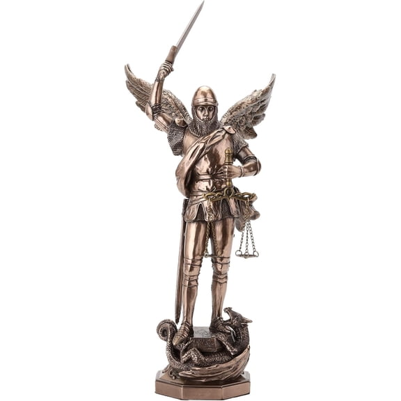 Veronese Design Archangel Saint Michael Mont St Michel Sculpture Bronze Finish 11.38 Inch