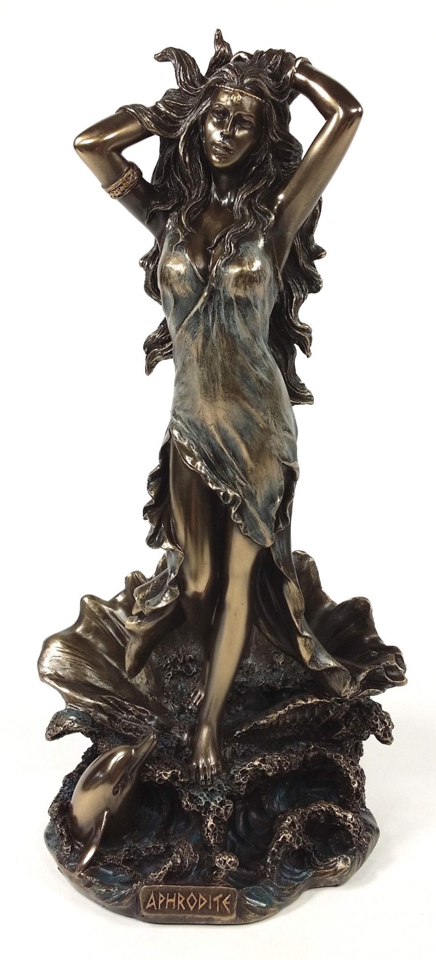 Antique Bronze Aphrodite Rising from the Sea Statue