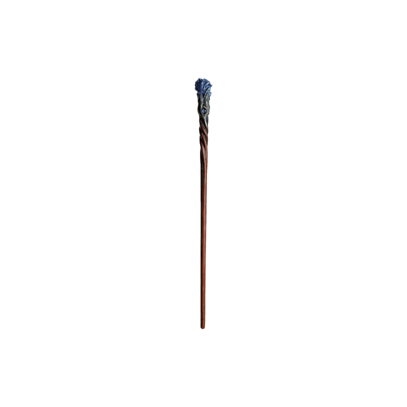 Veronese Design 14 Inch Sapphire Plume Peacock Magic Wand Resin Collectible Hand Painted Wizard Prop