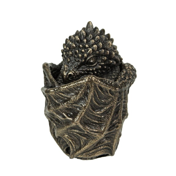 Veronese Design 3 1/2" Baby Dragon Resin Figurine Secret Stash Box Cast Bronze Finish