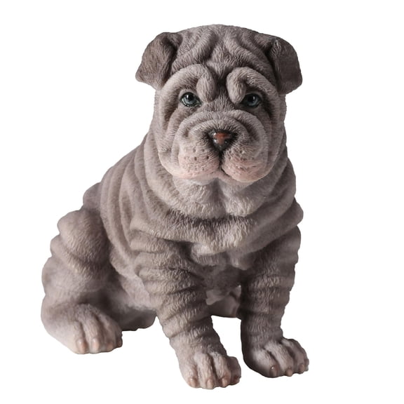 Veronese Design 3 3/8 Inch Shar Pei Dog Puppy Sitting Resin Figurine Hand Painted Pet Collectible Gift