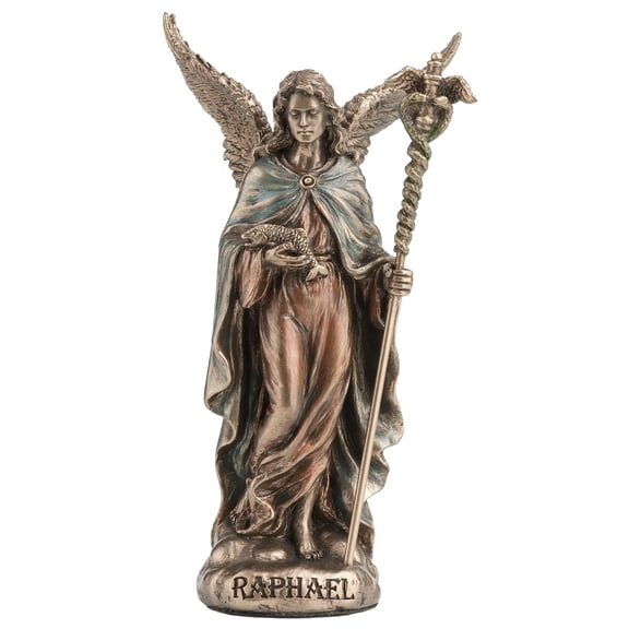 Veronese Design 4 Raphael The Archangel of Healing Polystone Hand Painted Bronze Finish Collectible Figurine Home Decor