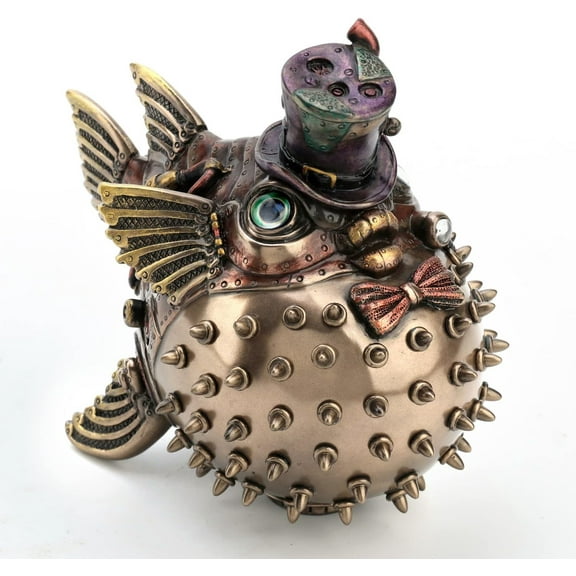 Veronese Design 5 1/8 Inch Steampunk Sofishticated Fugu Resin Statue Bronze Finish