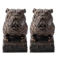 thumbnail image 1 of Veronese Design 5 7/8 Inch British Bulldog Bookends Resin Sculpture Bookends Hand Painted Bronze Finish Desktop Organizer, 1 of 1