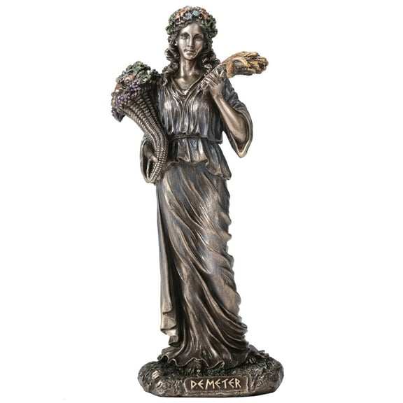 Veronese Design 5 7/8 Inch Demeter Greek Goddess of The Harvest Cold Cast Resin Statue Bronze Finish Sculpture