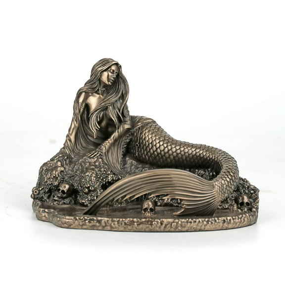 Veronese Design 5 7/8 Inch Sirens Lament by Anne Stokes Cold Cast Resin Bronze Finish Mermaid Statue Home Decor