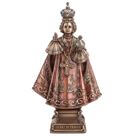 Veronese Design 6 1/4 Inch Infant of Prague Cold Cast Resin Bronze Finish Religious Sculpture