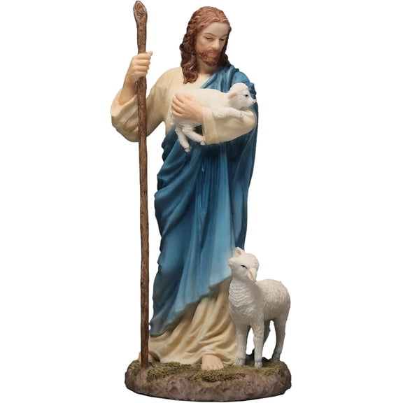 Veronese Design Jesus The Shepherd Figurine Hand Painted Polyresin 6.25 Inch