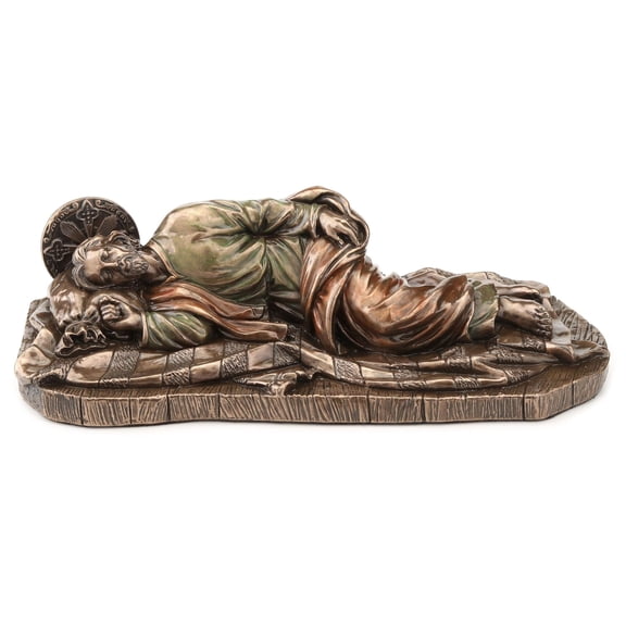 Veronese Design 6 1/4 Inch Sleeping Saint Joseph Cold Cast Resin Bronze Finish Sculpture