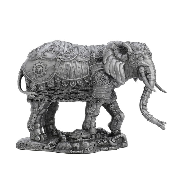 Veronese Design 6 1/4 Inch Tall Steampunk Mechanical Elephant Cold Cast Pewter Effect Resin Statue Animal Figurine Home Decor Collectible