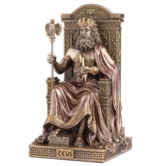 Veronese Design 6 1/8 Inch Greek God Zeus Cold Cast Resin Bronze Finish Sculpture