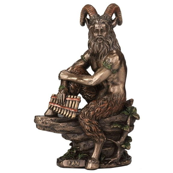 Veronese Design 6 1/8 Pan The Greek God of The Wild Resin Statue Cold Cast Bronze Finish
