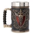 thumbnail image 1 of Veronese Design 6.25 Inch 0.5 L Winged Sword And Shield Skull Crest Beer Stein Stainless Steel Tumbler Antique Bronze Finish Sculpture Cup, 1 of 2