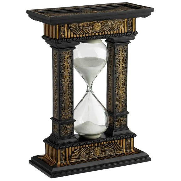 Veronese Design 7 1/8 Egyptian Winged Sun Columns Hourglass Resin Sand Timer 5 Minutes