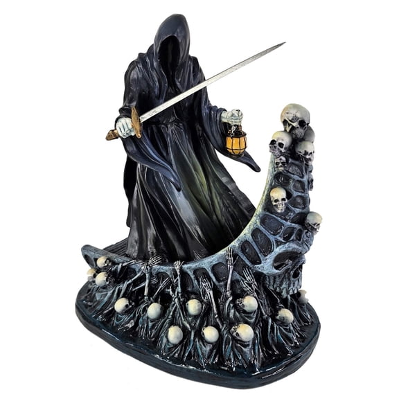 Veronese Design 7 7/8 Inch Tall Dark Messenger and The Ferry of The Damned Resin Sculpture Hand Painted Finish Grim Reaper Statue