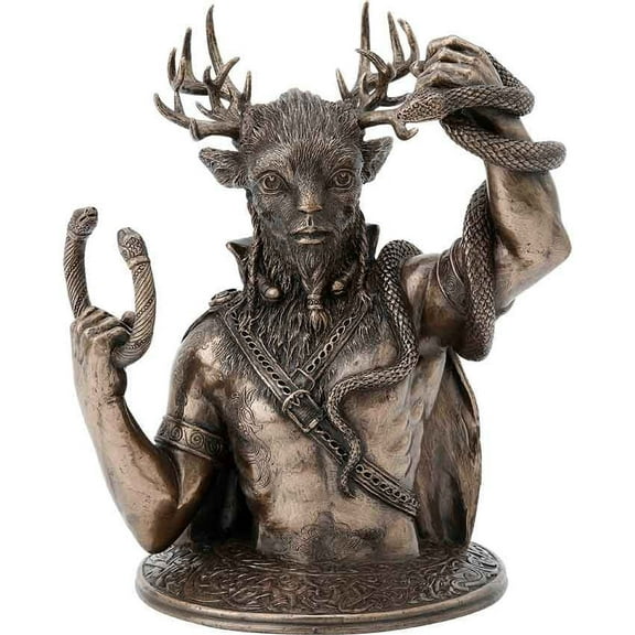 Veronese Design 8 5/8" Cernunnos The Horned God of The Wild Resin Statue Bust Bronze Finish
