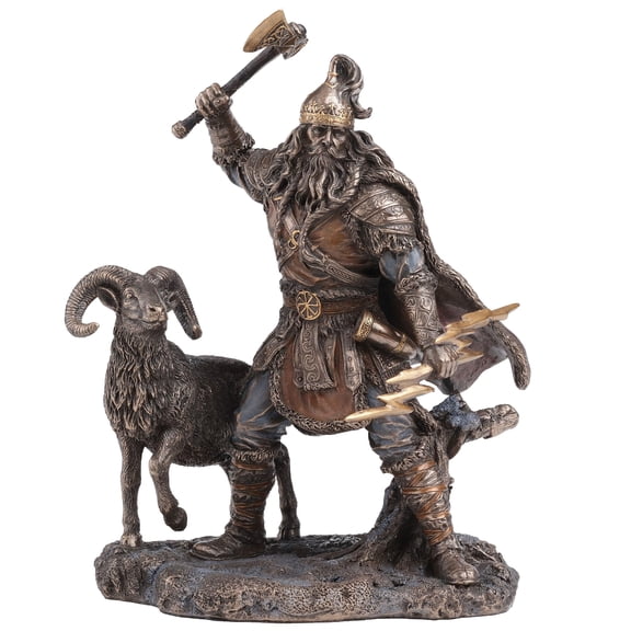 Veronese Design 8 5/8 Inch Perun The Slavic God of Thunder Cold Cast Resin Bronze Finish Sculpture