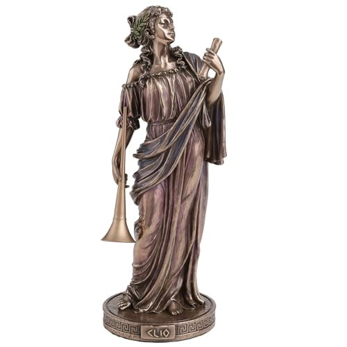 Veronese Design 8 5/8 Inich Clio The Greek Muse of History Cold Cast Resin Bronze Finish Sculpture