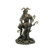 Veronese Design 9 1/2 Inch Pan Playing Flute Cold Cast Resin Bronze Finish Statue Home Decor