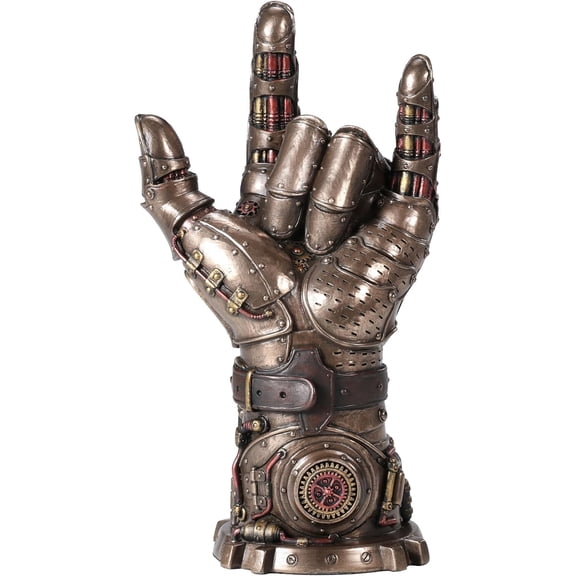 Veronese Design Steampunk Gauntlet of Love Resin Sculpture Bronze Finish 9.5 Inch