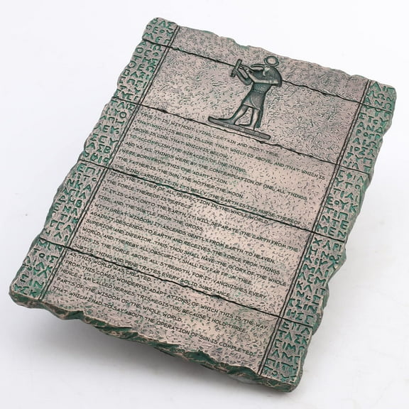 Veronese Design 9 1/2 Inch The Emerald Tablet of Hermes Cold Cast Resin Bronze Finish Home Decor Sculpture