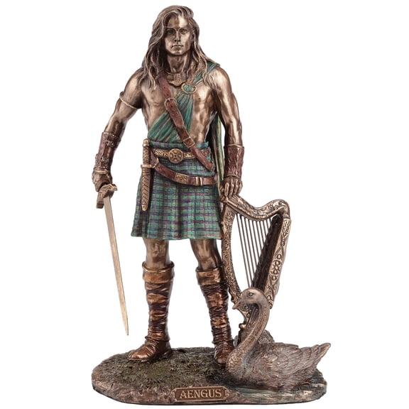 Veronese Design 9 1/8 Inch Aengus The Irish God of Youth and Love Cold Cast Bronze Home Decor Statue